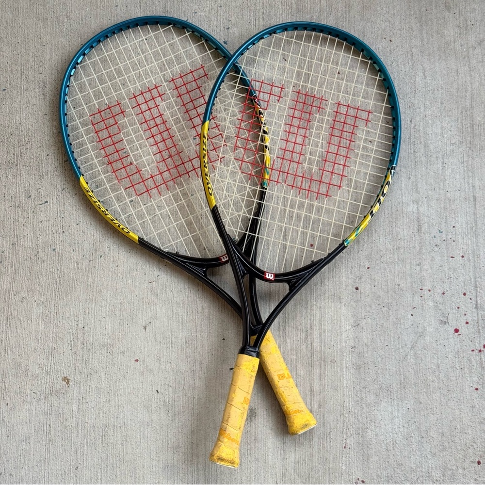 Wilson Tennis Rackets in Teal, Yellow & Black - Set of 2